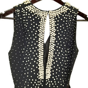 Vintage Jayna| 1960/1970 Black & White Pearl Cocktail Dress